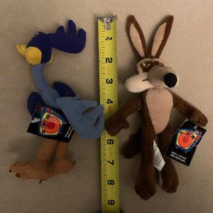 VTG 1999 ROADRUNNER & WILE E. COYOTE Looney Tunes WB Studio Store BeanBag Plush